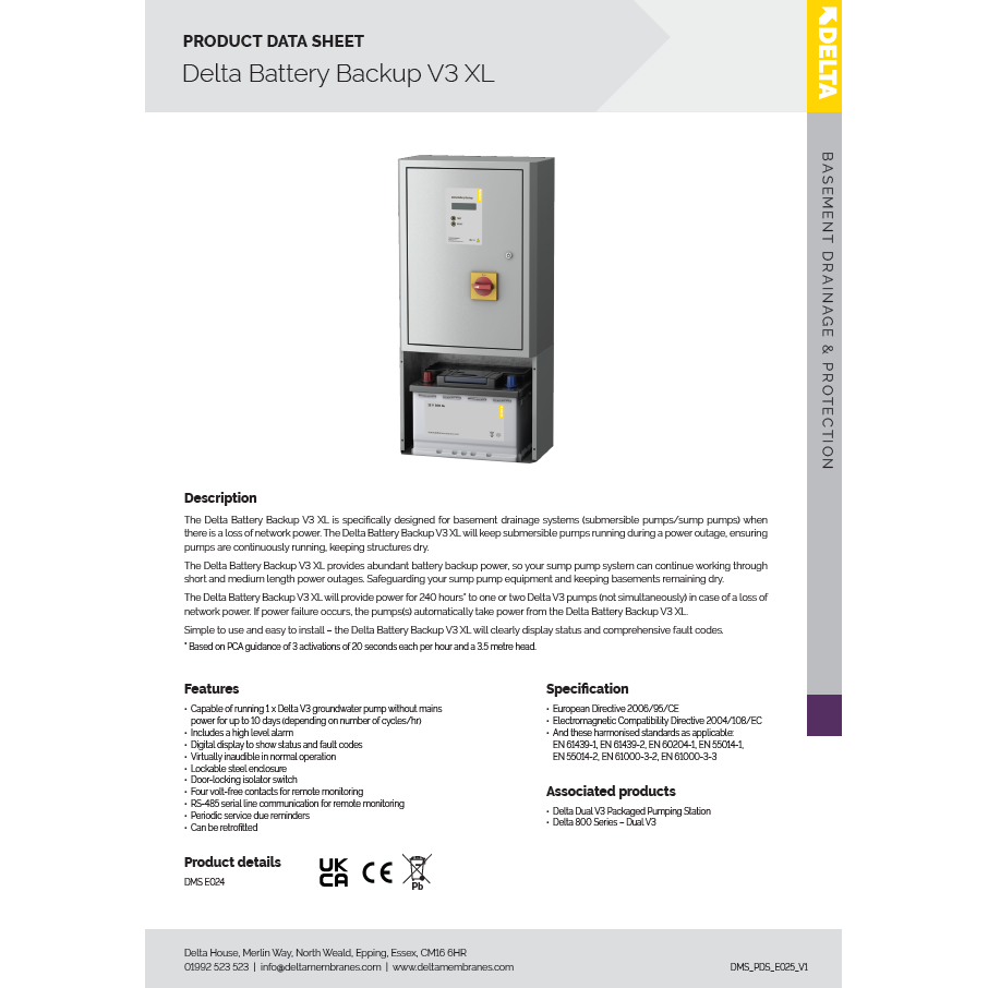 Delta Battery Backup V3 XL