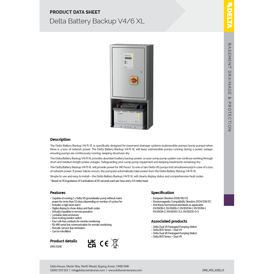 Delta Battery Backup V4/6 XL