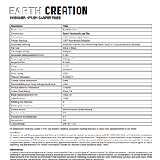 Earth Creation Tech Sheet