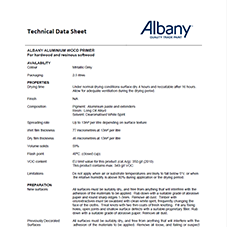 Technical Data Sheet: Albany Aluminium Wood Primer
