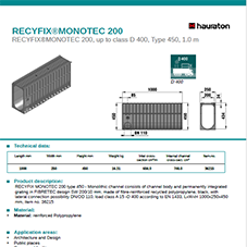 RECYFIX MONOTEC 200, up to class D 400 RECYFIX MONOTEC 200, up to class D 400