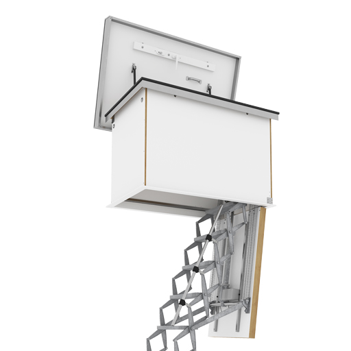 Supreme flat roof hatch with heavy duty ladder.