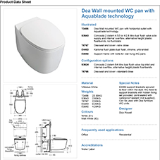 Dea Wall mounted WC pan with Aquablade technology