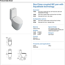 Dea Close coupled WC pan with Aquablade technology