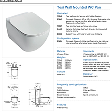 Tesi Wall Mounted WC Pan