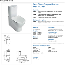 Tesi Close Coupled Back to Wall WC Pan