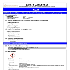 The Goat safety data sheet