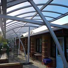 Twinfix Curved Canopy Glazed With Polycarbonate