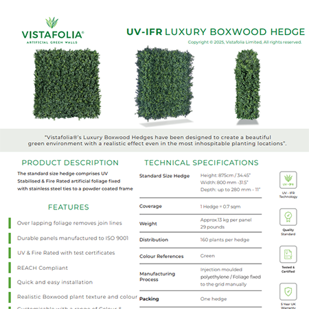 UV-IFR LUXURY BOXWOOD HEDGE