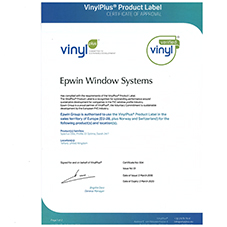 Vinyl Plus Certificate of Approval