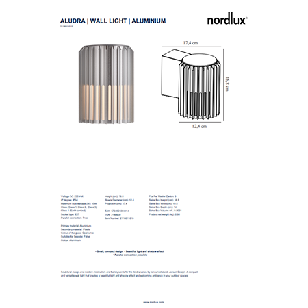Aludra Wall Light - Aluminium