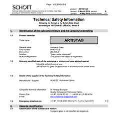 ARTISTA® Data Sheet