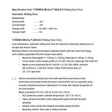 Technical Specification iMotion 2202.A sliding door drive