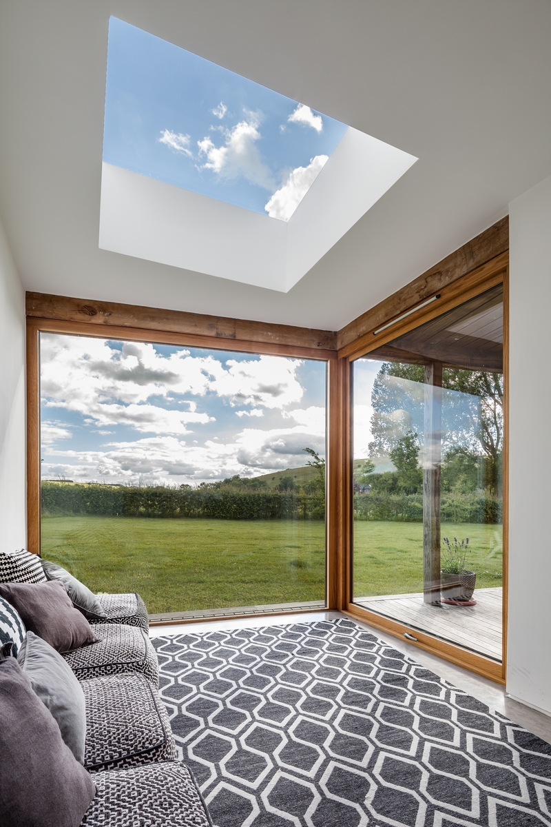 Cottage extension enhanced by a fixed rooflight