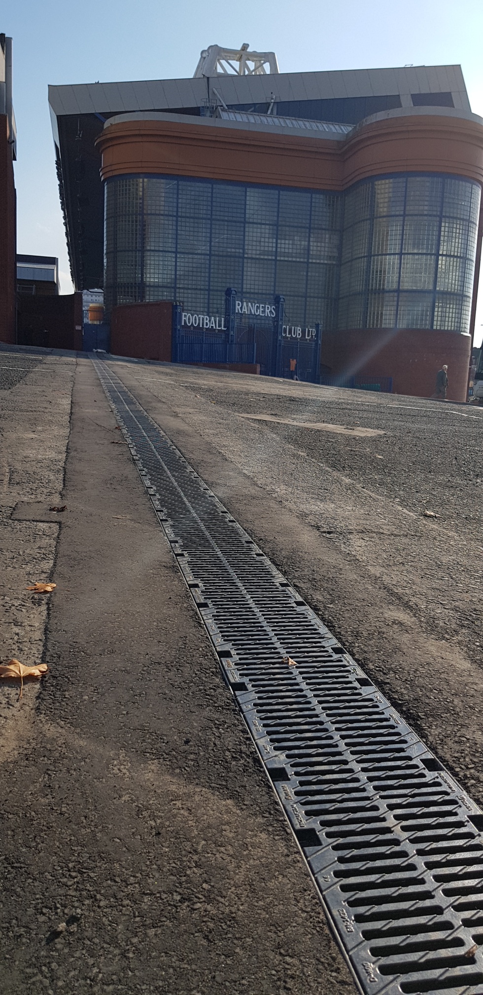 ULMA drainage channels in Ibrox Football Stadium, Glasgow, Scotland