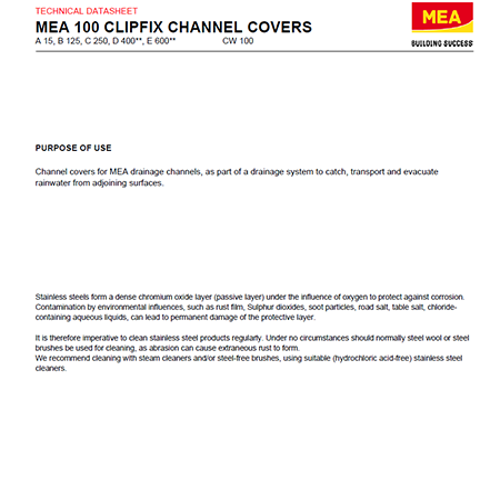 MEA 100 CLIPFIX CHANNEL COVERS