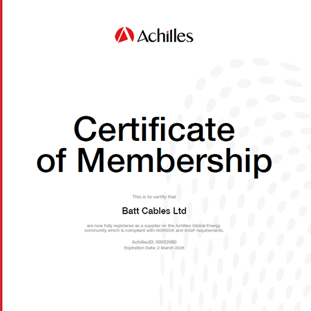 Batt Cables Certificate of Membership
