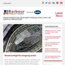 Glazed rooflight brings natural light to shopping centre | Green roof system for Heathrow hotel