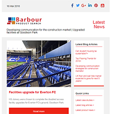 Developing communication for the construction market | Upgraded facilities at Goodison Park