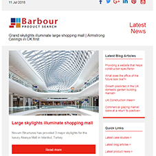 Grand skylights illuminate large shopping mall | Armstrong Ceilings in UK first