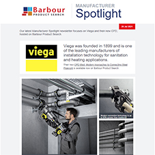 Our latest Manufacturer Spotlight newsletter focuses on Viega and their new CPD, hosted on Barbour Product Search