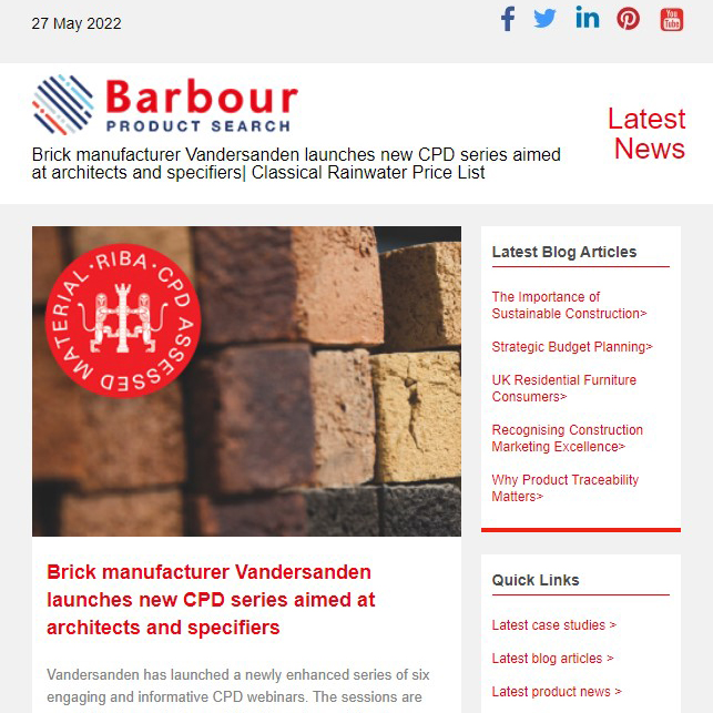 Brick manufacturer Vandersanden launches new CPD series aimed at architects and specifiers|  Classical Rainwater Price List