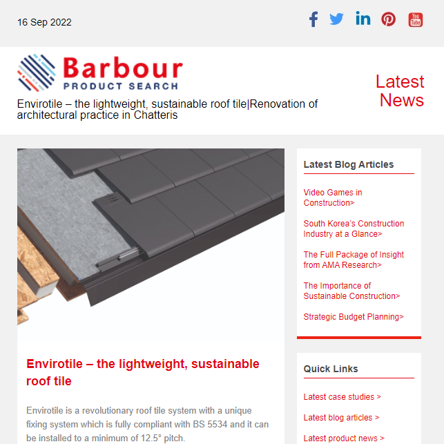 Envirotile – the lightweight, sustainable roof tile|Renovation of architectural practice in Chatteris
