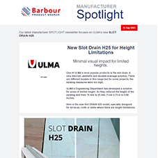 Manufacturer Spotlight | ULMA: New Slot Drain for Areas With Height Limitation