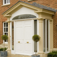 Attractive cast stone arches, pillars and porticos