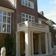 Cast stone balustrade and porticos used for West London residence