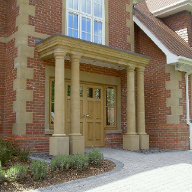 Cast stone portico used for this attractive Lancashire property