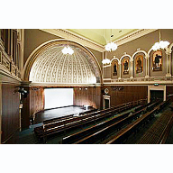 V & A Museum lecture theatre refurbished with Topakustik Walnut Acoustic Wall Panelling