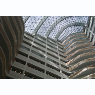 Coop Bank Worldwide Headquarters Building: Atrium clad with Topakustik Acoustic Panels