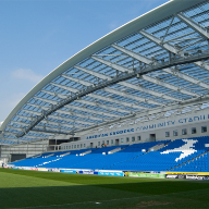 Fully curved soffit and bullnose system, Amex Stadium