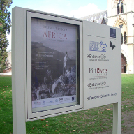 Post mounted noticeboard for Pitt Rivers Museum, Oxford