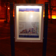 Illuminated poster cases for Queen Mary University