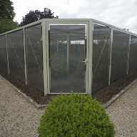 Walk-in fruit cage created using architectural wire mesh