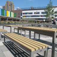 Mobile dining units designed for Bow School, London