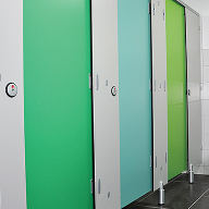 Colourful cubicles at Holme Valley Caravan Park