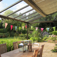 Pinoleum Blinds for custom glass veranda