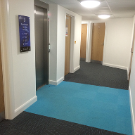 Heckmondwike Array carpets at Riverside apartments