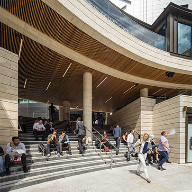 Radialised grill ceiling for Broadgate Circle scheme