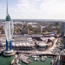 John Newton repairs a deck at Gunwharf Quays