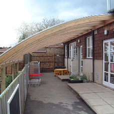 Setter canopy shelters Frensham Heights play area