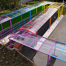 Broxap rainbow walkway at Allens Croft Primary