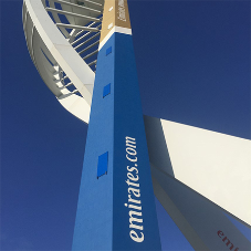 Decorative coating for Emirates Spinnaker tower