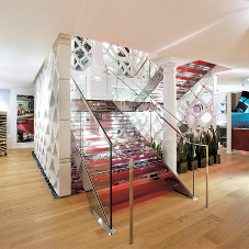 Custom made staircase for flagship NYC store