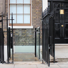 Lightwell adjacent entry at London heritage site