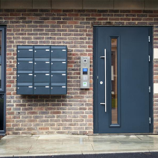 Security doors and mailboxes for Windmill Place