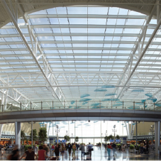 Curved skylight for Indianapolis Airport